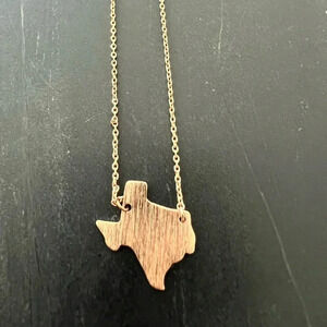 Petite Gold Texas State Shape Necklace